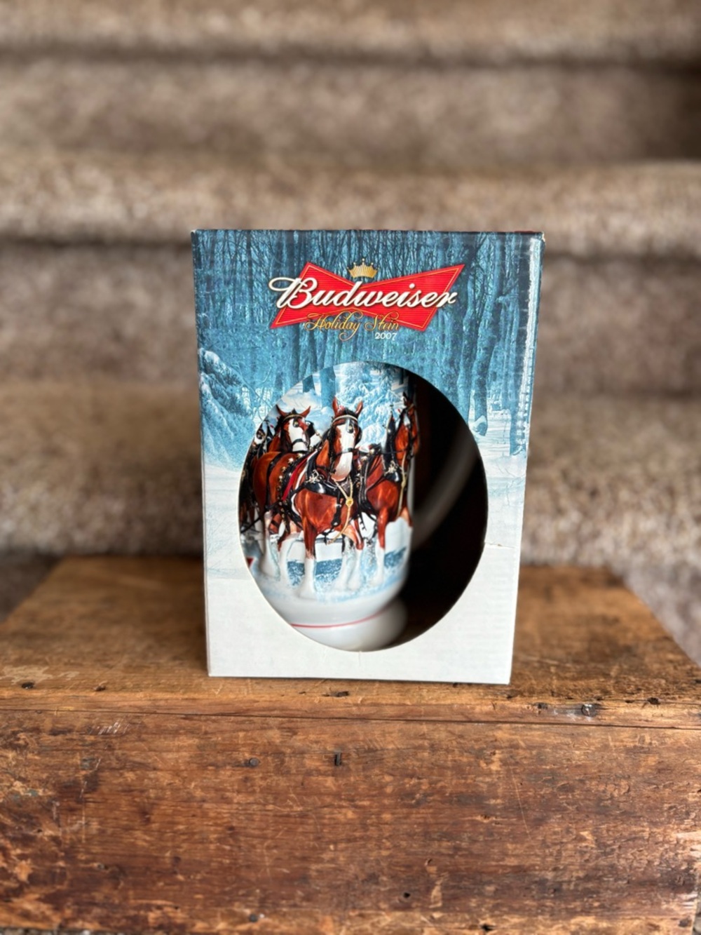 Budweiser Red and Blue Clydesdale Holiday Mug Ornament